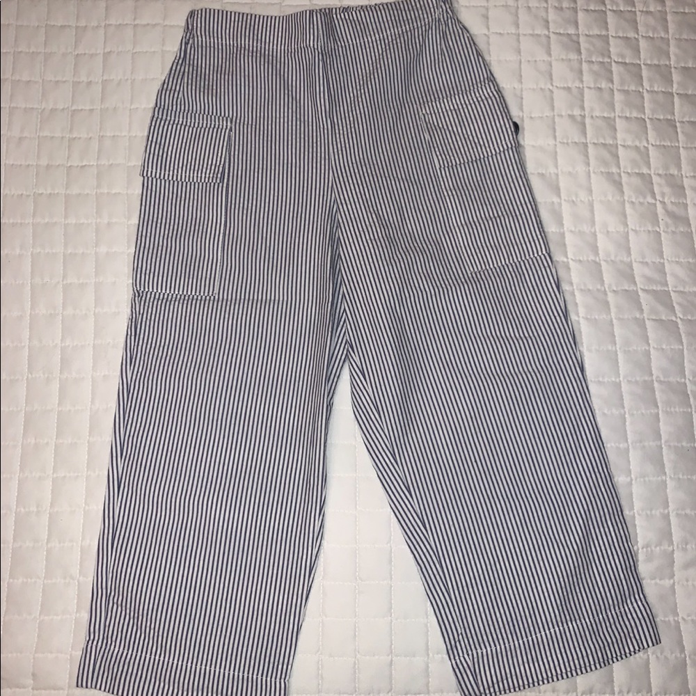 Bella Bliss Boy Navy Blue Stripe Seersucker Pants